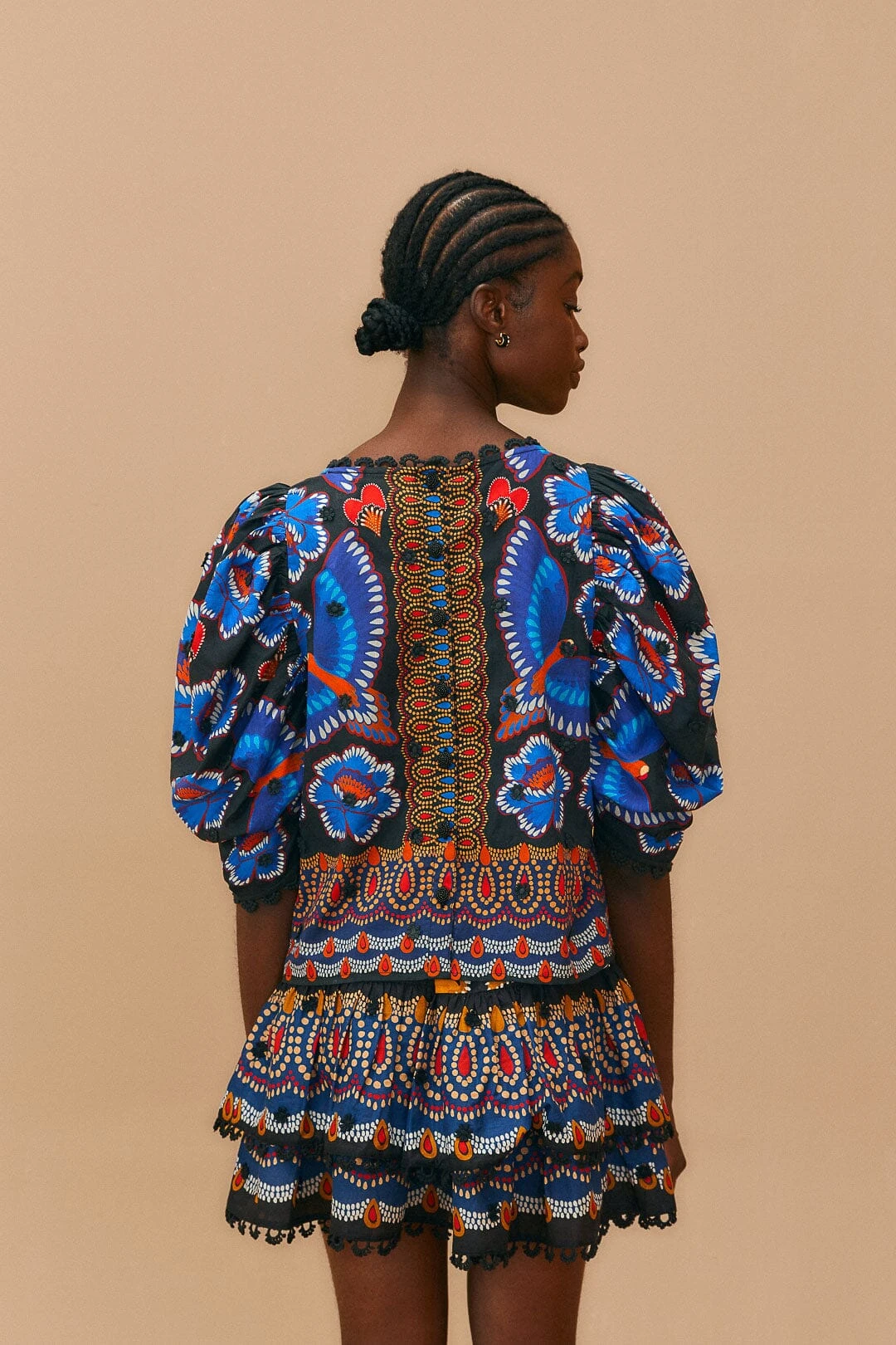 Farm Rio Black Ainika Sparkle Short Sleeve Blouse 4 Farm Rio Black Ainika Sparkle Short Sleeve Blouse - Image 4