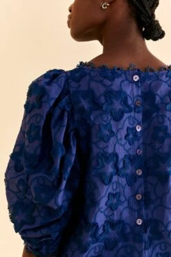 Farm Rio Navy Blue 3d Star Texture Blouse 11 Farm Rio Navy Blue 3d Star Texture Blouse -Farm Rio Shoop 312282 05