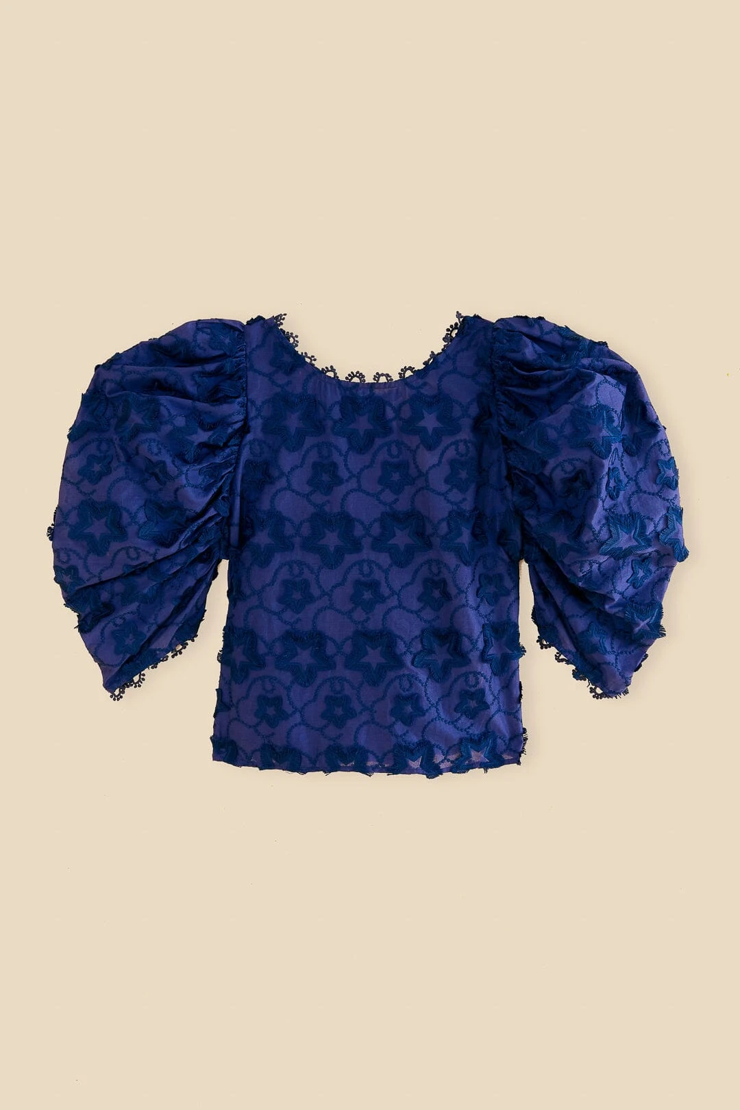 Farm Rio Navy Blue 3d Star Texture Blouse 7 Farm Rio Navy Blue 3d Star Texture Blouse - Image 7