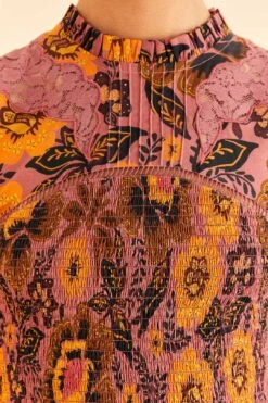 Farm Rio Blush Garden Bloom Smocked Blouse -Farm Rio Shoop 312287 05