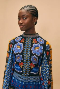 Farm Rio Black Ainika Sparkle Long Sleeve Maxi Dress 8 Farm Rio Black Ainika Sparkle Long Sleeve Maxi Dress -Farm Rio Shoop 312343 03