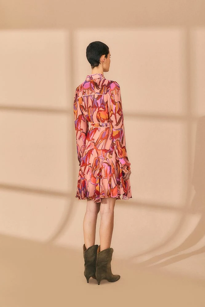Farm Rio Rose Wild Horses Long Sleeve Mini Dress 4 Farm Rio Rose Wild Horses Long Sleeve Mini Dress - Image 4