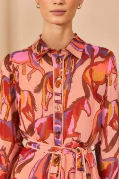 Farm Rio Rose Wild Horses Long Sleeve Mini Dress 8 Farm Rio Rose Wild Horses Long Sleeve Mini Dress -Farm Rio Shoop 312367 04