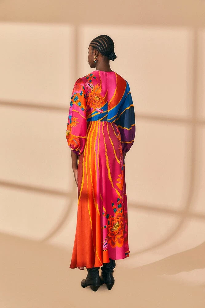 Farm Rio Vintage Wave Circle Cut-Out Midi Dress 5 Farm Rio Vintage Wave Circle Cut-Out Midi Dress - Image 5