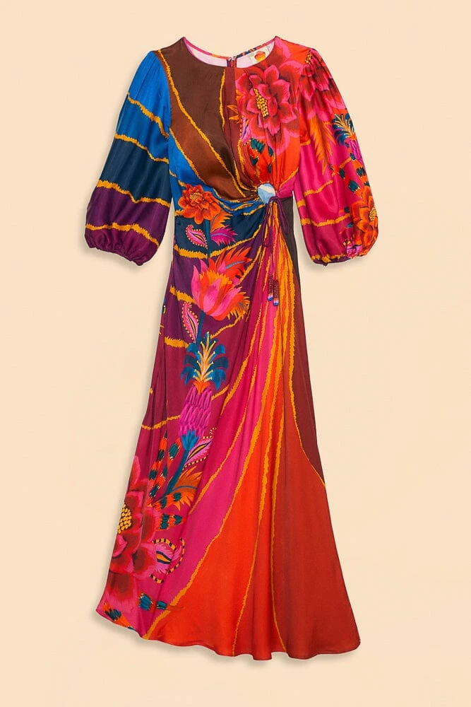 Farm Rio Vintage Wave Circle Cut-Out Midi Dress 7 Farm Rio Vintage Wave Circle Cut-Out Midi Dress - Image 7