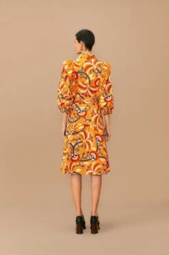 Farm Rio Yellow Palms Party Midi Dress -Farm Rio Shoop 312461 04