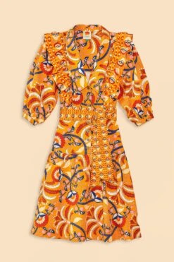 Farm Rio Yellow Palms Party Midi Dress -Farm Rio Shoop 312461 08