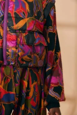 Farm Rio Black Wild Horses Reversible Puffer Jacket -Farm Rio Shoop 312503 08