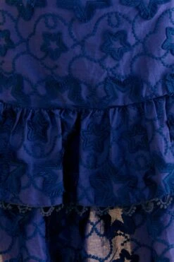 Farm Rio Navy Blue 3d Star Texture Mini Skirt -Farm Rio Shoop 312645 05