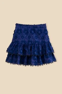 Farm Rio Navy Blue 3d Star Texture Mini Skirt -Farm Rio Shoop 312645 06