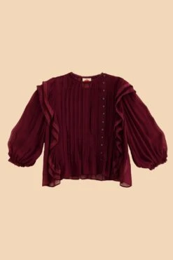 Farm Rio Burgundy Ruffle Blouse 11 Farm Rio Burgundy Ruffle Blouse -Farm Rio Shoop 312660 06
