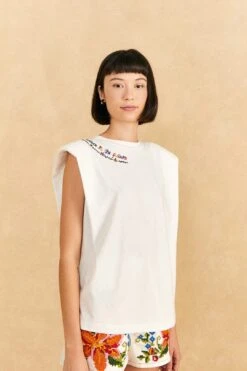 Farm Rio Nature Is The Future Embroidered Organic Cotton T-Shirt