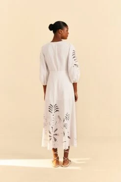 Farm Rio Off-White Richelieu Cut Out Midi Dress 7 Farm Rio Off-White Richelieu Cut Out Midi Dress -Farm Rio Shoop 313595 03
