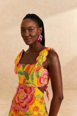 Farm Rio Yellow Macaw Bloom Midi Dress -Farm Rio Shoop 313600 03