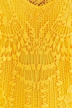 Farm Rio Yellow Guipure Midi Dress -Farm Rio Shoop 313604 06