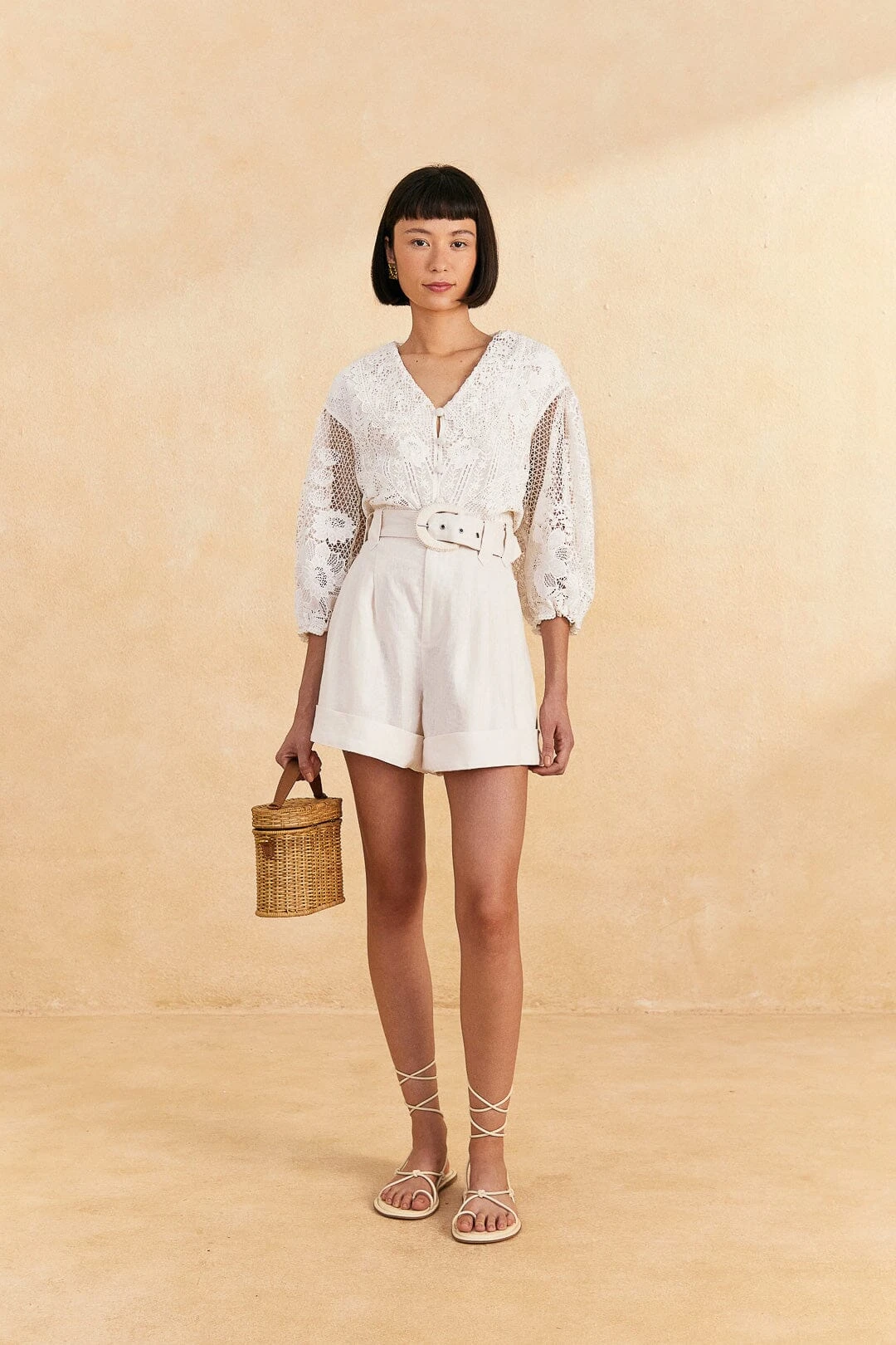 Farm Rio Off-White Tailored Shorts 1 Farm Rio Off-White Tailored Shorts