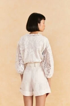 Farm Rio Off-White Tailored Shorts 9 Farm Rio Off-White Tailored Shorts -Farm Rio Shoop 313614 04