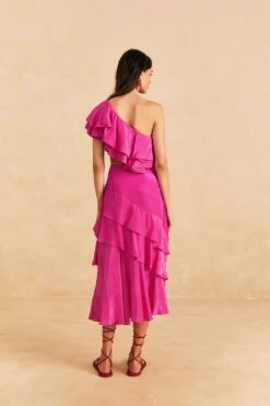 Farm Rio Dark Pink Marocaine Ruffle Skirt -Farm Rio Shoop 313615 04