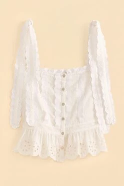 Farm Rio Off-White Laces Blouse -Farm Rio Shoop 313617 04