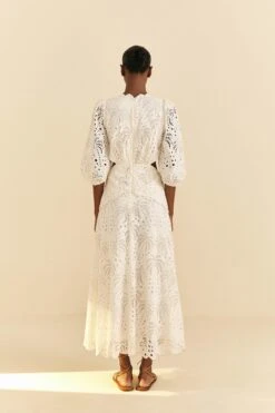 Farm Rio Off-White Richelieu Midi Dress 7 Farm Rio Off-White Richelieu Midi Dress -Farm Rio Shoop 313629 03