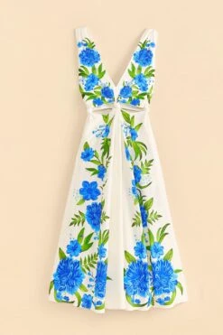 Farm Rio Off-White Romantic Garden Midi Dress -Farm Rio Shoop 313630 05