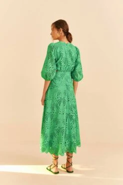 Farm Rio Green Richelieu Midi Dress -Farm Rio Shoop 313648 04