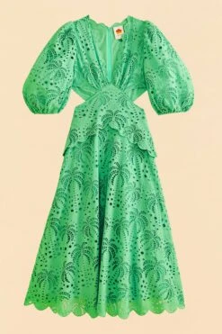 Farm Rio Green Richelieu Midi Dress -Farm Rio Shoop 313648 06