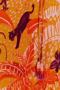 Farm Rio Beige Jungle Panther Lenzing™ Ecovero™ Viscose Midi Dress -Farm Rio Shoop 313673 06