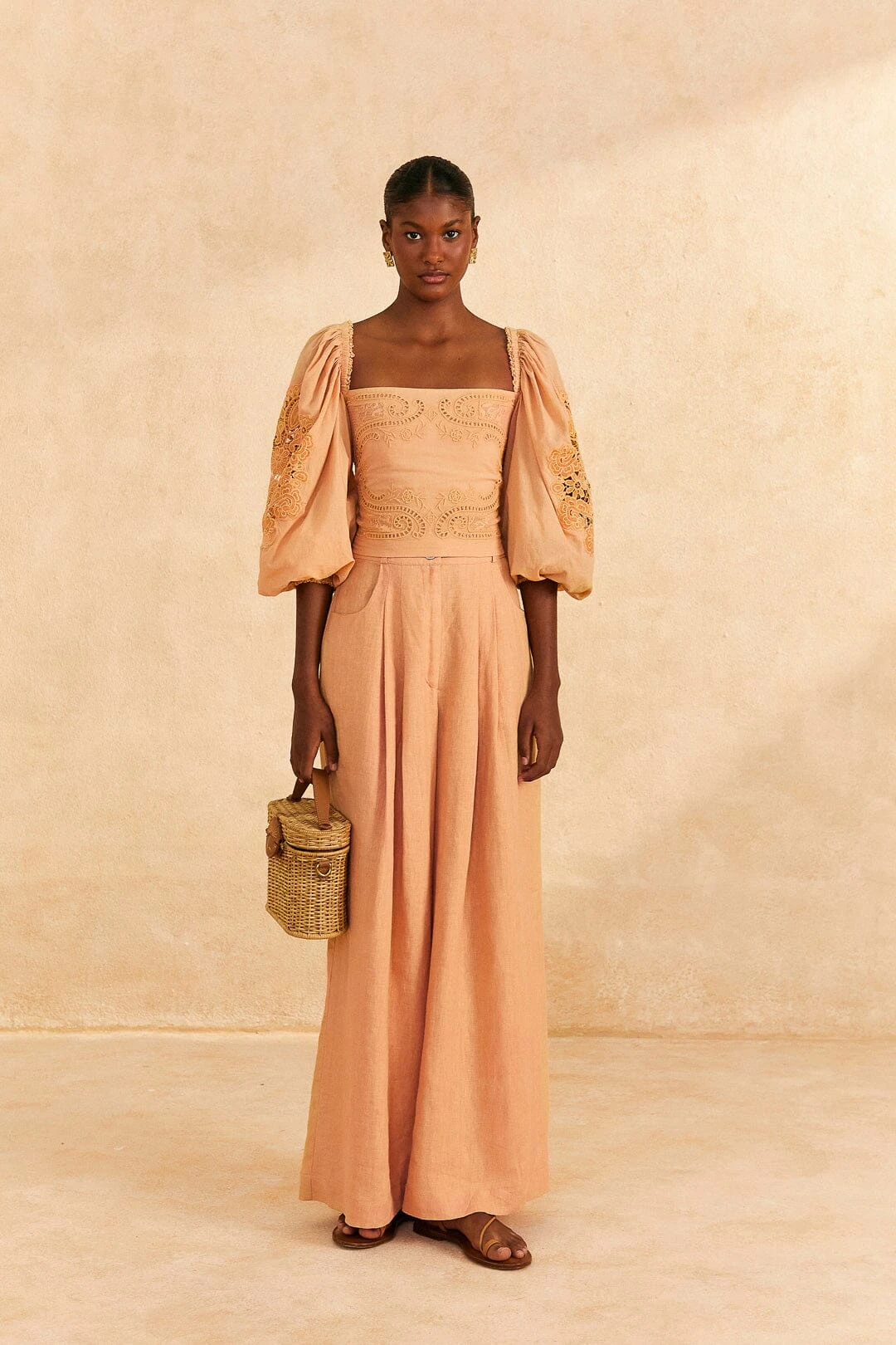 Farm Rio Dark Sand Lace Blouse 2 Farm Rio Dark Sand Lace Blouse - Image 2