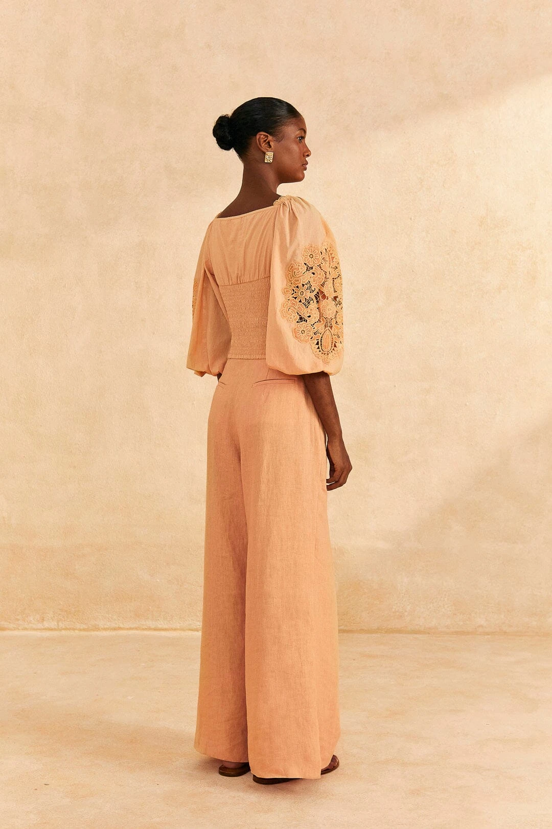 Farm Rio Dark Sand Lace Blouse 4 Farm Rio Dark Sand Lace Blouse - Image 4