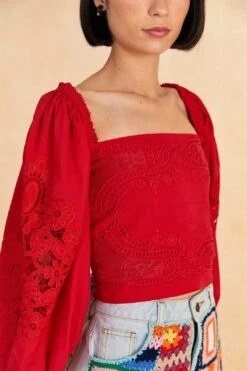 Farm Rio Red Lace Blouse 8 Farm Rio Red Lace Blouse -Farm Rio Shoop 313682 03