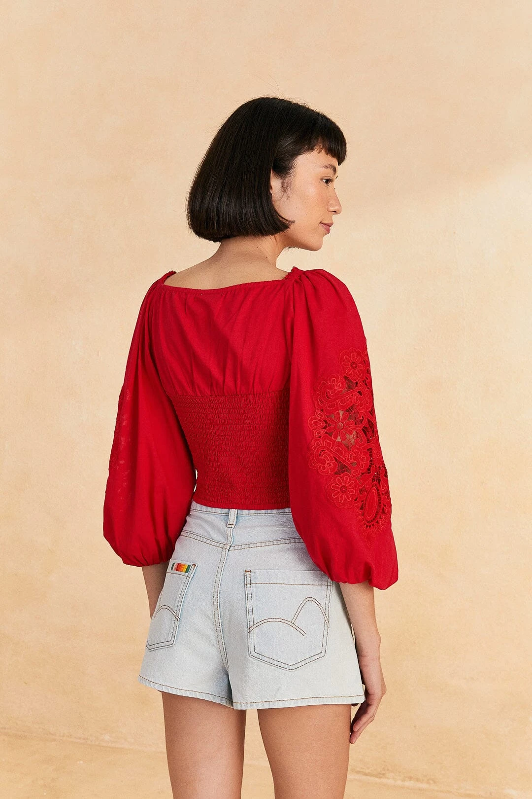 Farm Rio Red Lace Blouse 4 Farm Rio Red Lace Blouse - Image 4