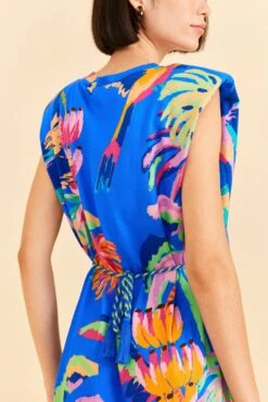 Farm Rio Blue Painted Jungle T-Shirt Dress 7 Farm Rio Blue Painted Jungle T-Shirt Dress -Farm Rio Shoop 313685 03