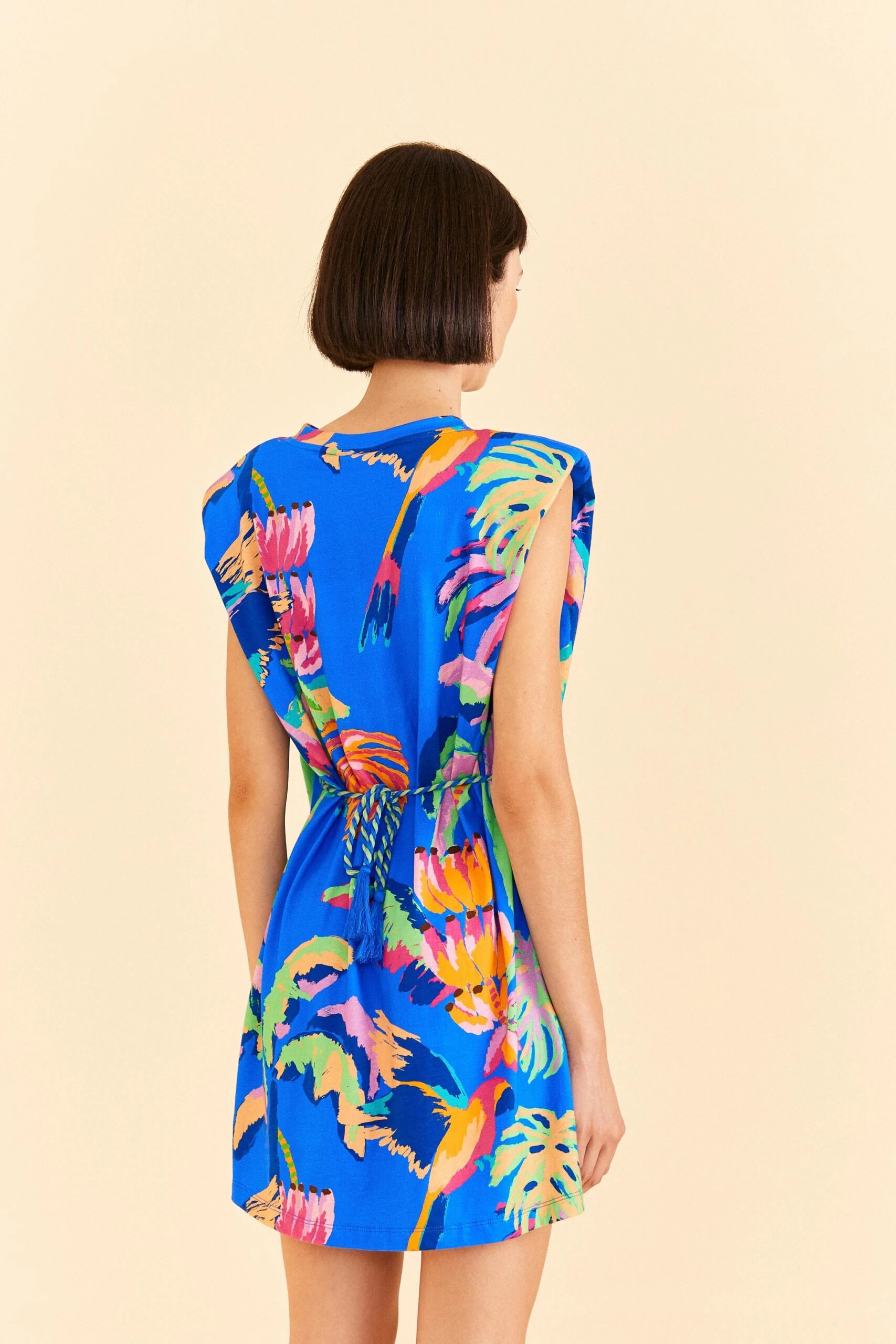 Farm Rio Blue Painted Jungle T-Shirt Dress 4 Farm Rio Blue Painted Jungle T-Shirt Dress - Image 4