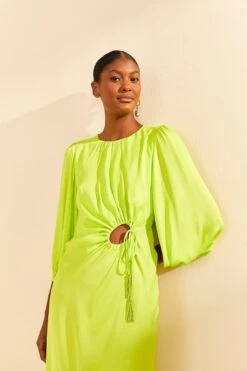 Farm Rio Lime Circle Cut Out Lenzing™ Ecovero™ Viscose Midi Dress -Farm Rio Shoop 313687 03
