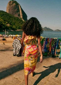 Farm Rio Summer Forest Yellow Bia Midi Skirt -Farm Rio Shoop 313792 04