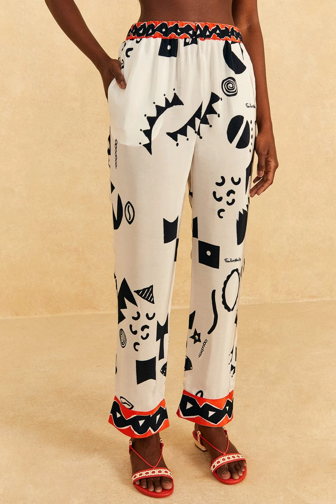 Farm Rio Off-White Pitta Soul Pants 2 Farm Rio Off-White Pitta Soul Pants - Image 2