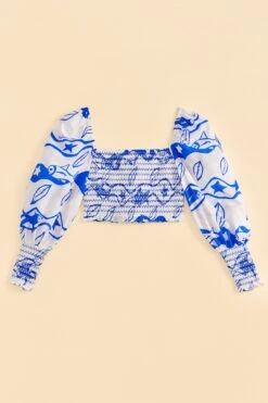 Farm Rio Off-White Pitta Waves Smocked Blouse -Farm Rio Shoop 314085 06