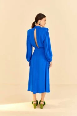 Farm Rio Blue Shoulder Pads Maxi Dress -Farm Rio Shoop 314477 04