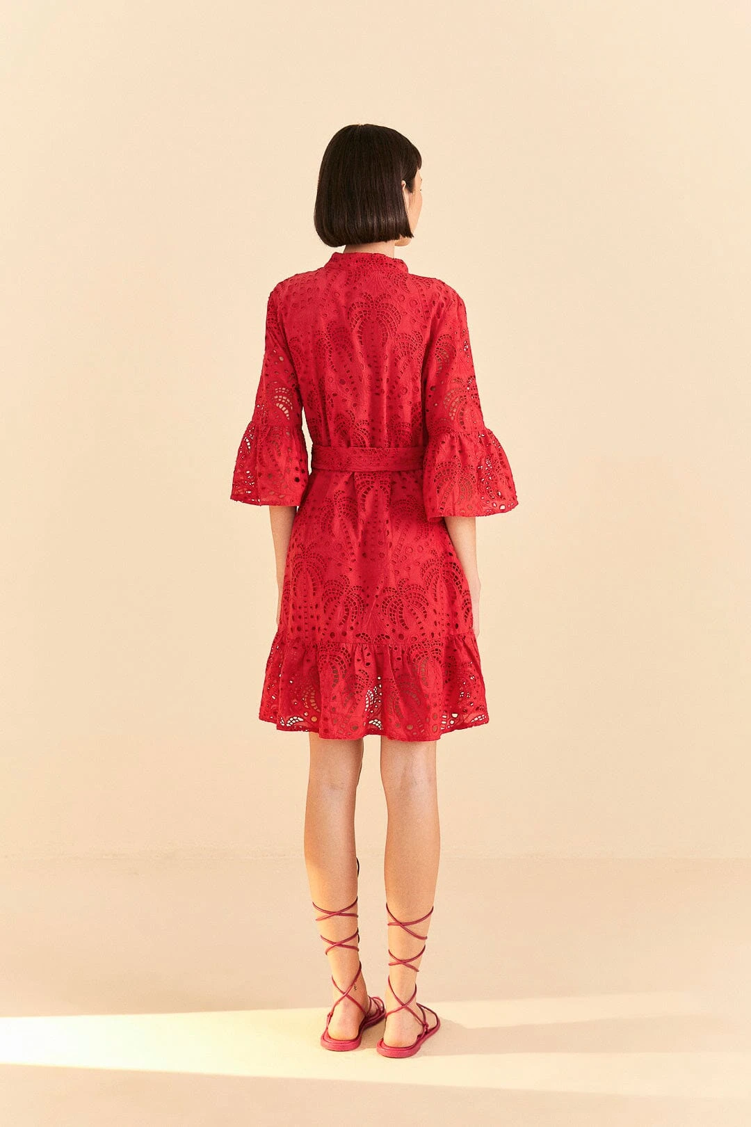 Farm Rio Red Palm Tree Mini Dress 4 Farm Rio Red Palm Tree Mini Dress - Image 4