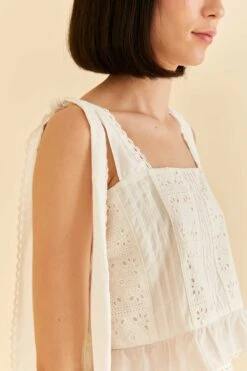Farm Rio Off-White Lace Top -Farm Rio Shoop 314505 03