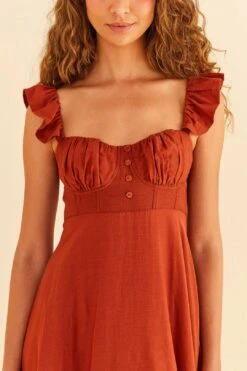 Farm Rio Brown Sleeveless Maxi Dress 7 Farm Rio Brown Sleeveless Maxi Dress -Farm Rio Shoop 314507 03