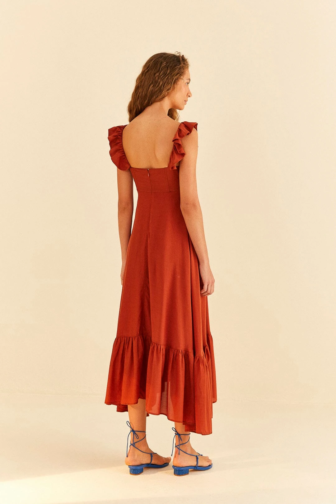 Farm Rio Brown Sleeveless Maxi Dress 4 Farm Rio Brown Sleeveless Maxi Dress - Image 4