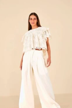 Farm Rio Off White Low Waist Pants