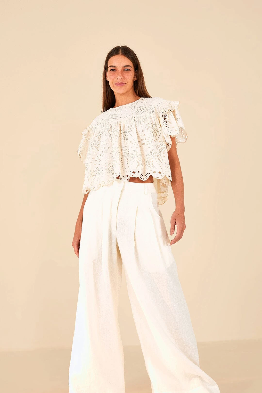 Farm Rio Off White Low Waist Pants 1 Farm Rio Off White Low Waist Pants