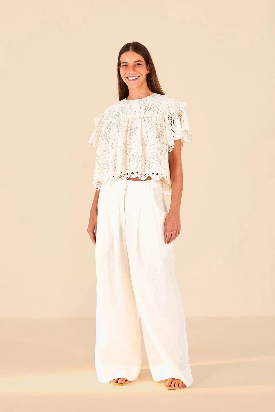 Farm Rio Off White Low Waist Pants 2 Farm Rio Off White Low Waist Pants - Image 2