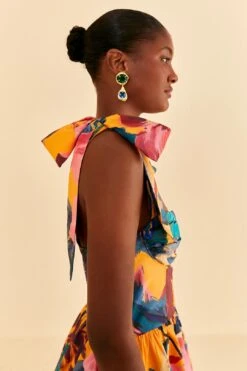 Farm Rio Yellow Painted Flowers Layered Maxi Dress 9 Farm Rio Yellow Painted Flowers Layered Maxi Dress -Farm Rio Shoop 314752 03