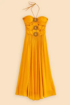 Farm Rio Yellow Sleeveless Maxi Dress With Sun Buckle -Farm Rio Shoop 314753 06