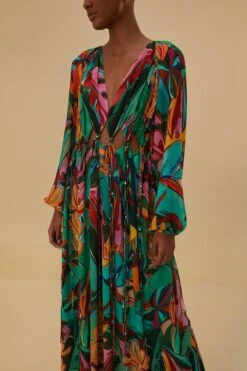 Farm Rio Banana Foliage V Neckline Maxi Dress -Farm Rio Shoop 314760 04