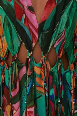 Farm Rio Banana Foliage V Neckline Maxi Dress -Farm Rio Shoop 314760 06